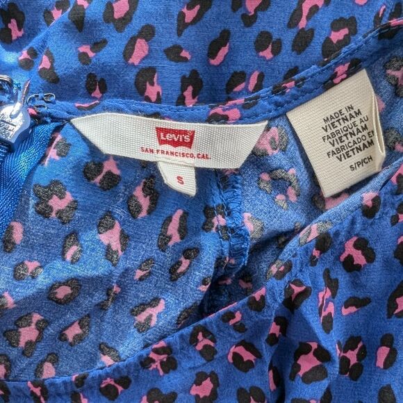 Levi's leopard blue relaxed fit blouse  size S - Picture 8 of 9
